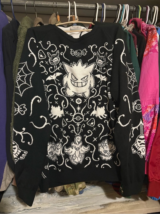 Pokemon Other - Black & White Gengar Knit Sweater - Pokémon